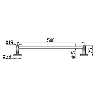 Держатель для полотенца Boheme Uno 10972-B 50 см чёрный